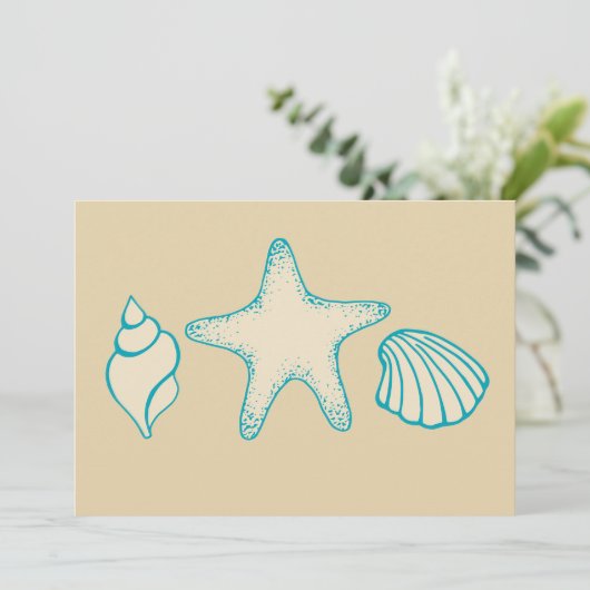 Invitations Seashell Beach (Debout devant)