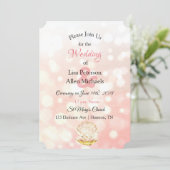 Invitations Seaside Coral Clam et Pearl Wedding (Debout devant)