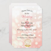 Invitations Seaside Coral Clam et Pearl Wedding (Devant / Derrière)