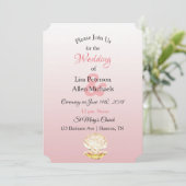 Invitations Seaside Coral Clam et Pearl Wedding (Debout devant)