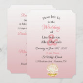 Invitations Seaside Coral Clam et Pearl Wedding (Devant / Derrière)