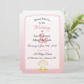 Invitations Seaside Coral Clam et Pearl Wedding (Debout devant)
