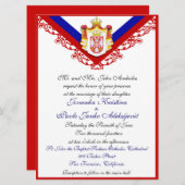 Invitations serbes faites sur commande de mariage (Devant / Derrière)