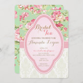 Invitations Shabby Chic Fête de l'mariée Tea Party (Devant / Derrière)