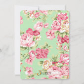 Invitations Shabby Chic Fête de l'mariée Tea Party (Dos)