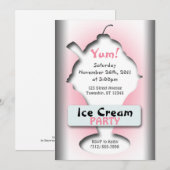 Invitations Silhouette de la crème glacée (Devant / Derrière)
