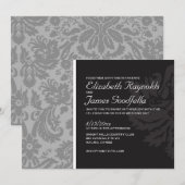 Invitations Silver Mariage damassé (Devant / Derrière)
