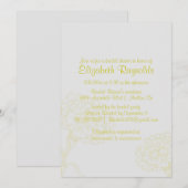 Invitations simple de douche nuptiale jaune (Devant / Derrière)