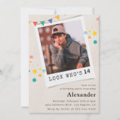 Invitations simples 14e anniversaire Boy Photo (Devant)