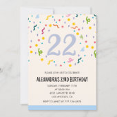 Invitations simples 22e anniversaire Confetti Mode (Devant)