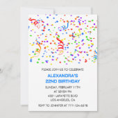 Invitations simples 22e anniversaire Confetti Rain (Devant)
