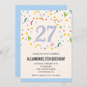 Invitations simples 27e anniversaire Confetti Mode (Devant / Derrière)