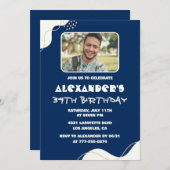 Invitations simples 34e anniversaire Homme Photo N (Devant / Derrière)