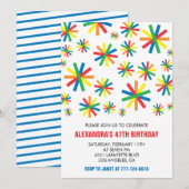 Invitations simples 47ème anniversaire Confetti (Devant / Derrière)