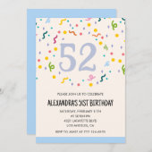 Invitations simples 52e anniversaire Confetti Mode (Devant / Derrière)