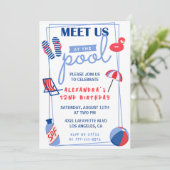 Invitations simples 52e anniversaire Pool Party ét (Debout devant)