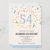 Invitations simples 54e anniversaire Confetti Mode (Devant)