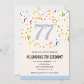 Invitations simples 77e anniversaire Confetti Mode (Devant)