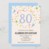 Invitations simples 80e anniversaire Confetti Mode (Devant / Derrière)