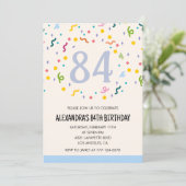 Invitations simples 84e anniversaire Confetti Mode (Debout devant)
