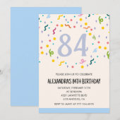 Invitations simples 84e anniversaire Confetti Mode (Devant / Derrière)