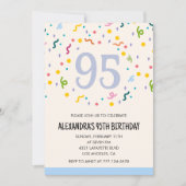 Invitations simples 95e anniversaire Confetti Mode (Devant)