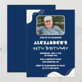 Invitations simples 99e anniversaire Hommes Photo (Devant / Derrière)