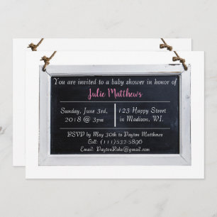 Invitations simples Chalkboard Baby Shower