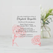 Invitations simples de douche nuptiale rouge et no (Debout devant)