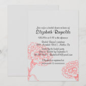 Invitations simples de douche nuptiale rouge et no (Devant / Derrière)