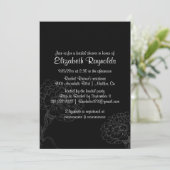 Invitations simples de douches nuptiales en noir e (Debout devant)