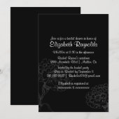 Invitations simples de douches nuptiales en noir e (Devant / Derrière)