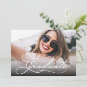 Invitations simples de la fête de graduation photo (Debout devant)