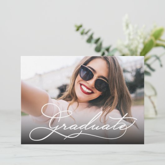 Invitations simples de la fête de graduation photo (Debout devant)