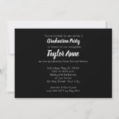 Invitations simples de la fête de graduation photo (Dos)