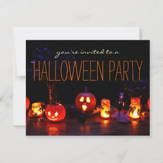 Invitations simples de la fête d'Halloween pour ad (Devant)