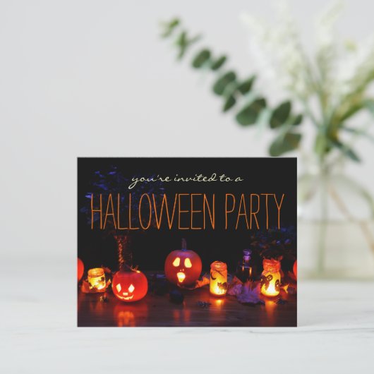 Invitations simples de la fête d'Halloween pour ad (Debout devant)