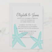 Invitations simples de mariage à l'étoile de mer (Devant / Derrière)