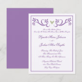 Invitations simples de mariage d'accent de Purple (Devant / Derrière)