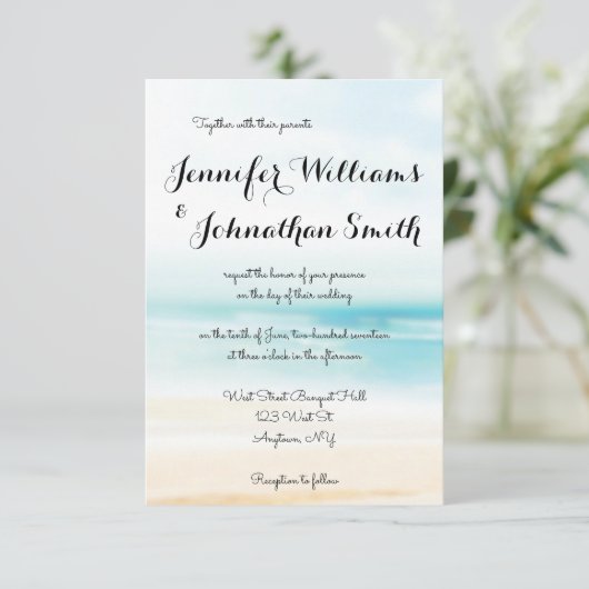 Invitations simples de mariage de destination de (Debout devant)