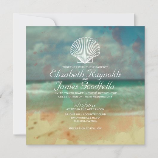 Invitations simples de mariage de destination de (Devant)