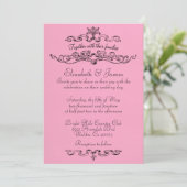 Invitations Simples De Mariage Rose Et Noir De Lux (Debout devant)