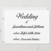 Invitations simples et élégantes de mariage (Dos)