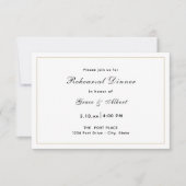 Invitations simples et élégantes pour le dîner de  (Devant)