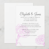 Invitations simples et modernes de mariage de fleu (Devant / Derrière)
