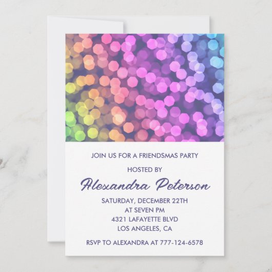 Invitations simples Friendsmans Confetti Rainbow (Devant)