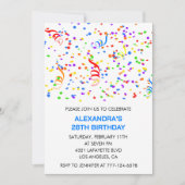 Invitations simples pour 28ème anniversaire Confet (Devant)