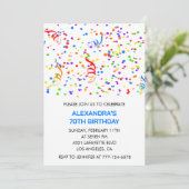 Invitations simples pour 70e anniversaire Confetti (Debout devant)