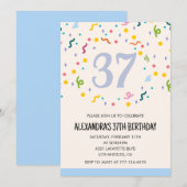 Invitations simples pour un 37e anniversaire Confe (Devant / Derrière)