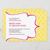 Invitations sinueuses de rose et de jaune (Devant / Derrière)